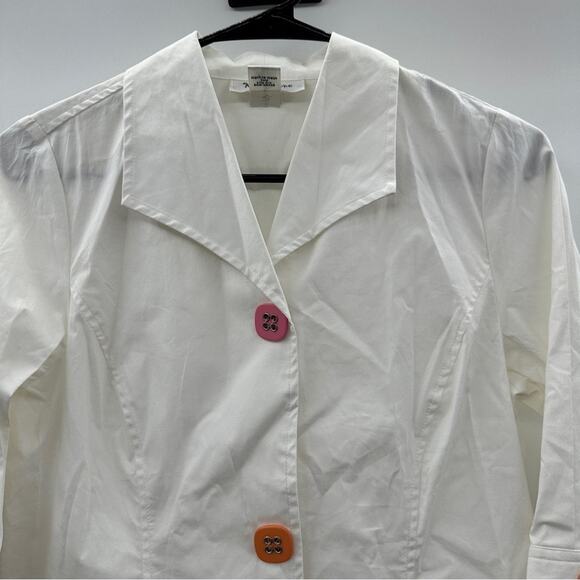 Katherine New York Multicolor Funky Button Retro 3/4 Sleeve Top Size S - Picture 2 of 8